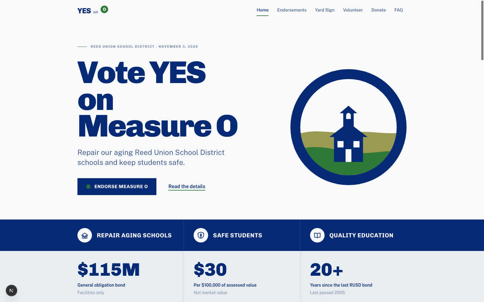 Yes on O website